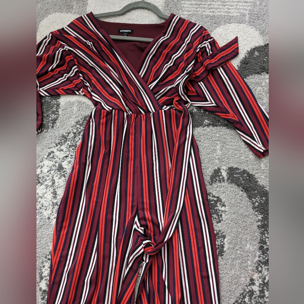 Like new striped express jump suit xs like new